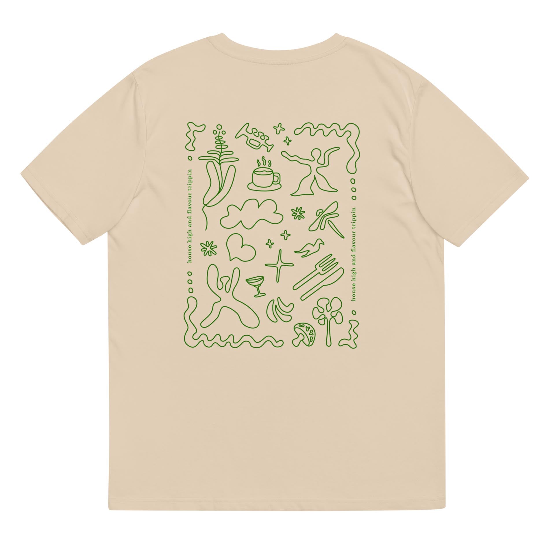 FLAVOR FUSION - Camiseta Bege/Verde Unissex